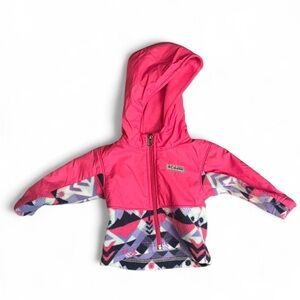 Columbia Kids Bright Pink Patterned fleece jacket